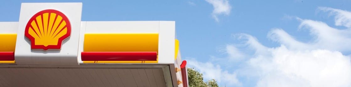 Emblème du pétoncle Shell sur une station-service