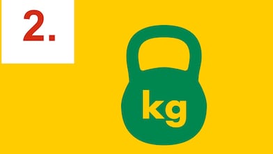 Kettlebell avec la mention «&nbsp;kg&nbsp;» inscrite dessus
