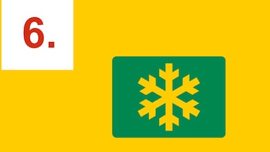 Symbole en forme de flocon de neige dans un rectangle