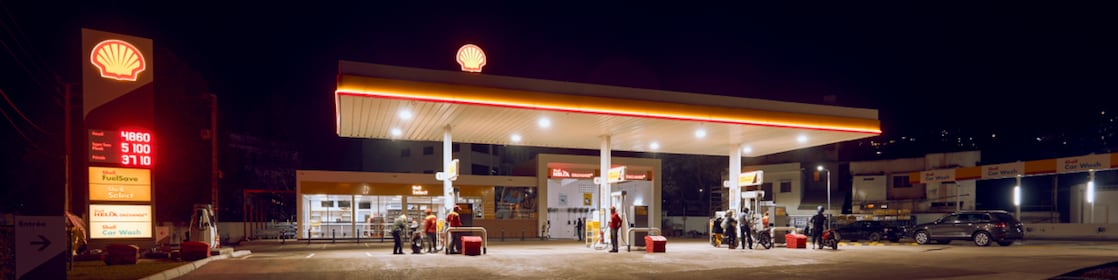 La station Shell Anosibe la nuit